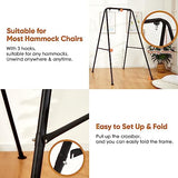 SELFLA Foldable Hammock Stand, Portable Hammock Chair Stand, Heavy Duty Folding Hammock Frame for Indoor or Outdoor, 300 lbs Capacity, Easy to Assemble & Store (Hammock Chair not Included) SELFLA