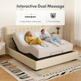 FLEXISPOT Split King Adjustable Bed Frame Base–Zero Gravity & Soothing Massage,Memory Positions,Whisper-Quiet Motor,Quick Assembly,Adjustable Legs,Under-Bed Light & Wireless Remote,750 lbs FLEXISPOT