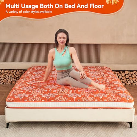 Dr.Futon Japanese Floor Futon Mattress Extra Thick Folding Roll Up Bed Topper Mat for Guest,Lounger and Tavel Dr.Futon