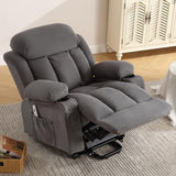 BOSMILLER Power Lift Recliner Chair for Elderly with Vibration Massage and Lumbar Heating Electric Oversized Single Sofa with Cup Holder and USB Charge Port for Living Room
