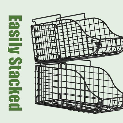 8-Pack Can Organizer for Pantry, Stackable Cabinet Food Shelves for Fridge, Wire Cupboard Storage, Holds up to 72 Beers,Small Metal Bin for Drink Beverage Egg Gillas, Rack for Kitchen Countertops RV Sonyabecca