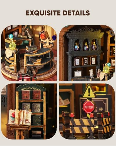 DIY Miniature House Kit, DIY Dollhouse Kit for Adults to Build, Mini Magic House Miniature kit, Model Building Book Nook Diorama Kit, Ideal Gifts for Mothers Day Birthday Christmas(Magic Book Shop)