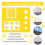 12 Pieces Bee Honeycomb Stencil, Reusable Bee Stencils for Painting on Wood Signs Furniture DIY Crafts Wall Canvas Fabric Plastic Drawing Template Hexagon Paint Wood Burning Stencils (bee) Hosomono