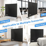 VAMFUTRE Single Panel Room Divider/Privacy Screen with Caster Wheels and Brakes - Stylish and Versatile Partition for Home,Office,School and Restauran (Black, 6FT*6FT) VAMFUTRE
