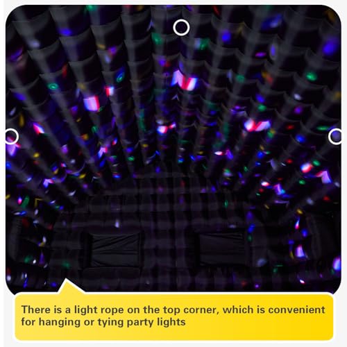 EROMMY 30x20x13 FT Large Black Inflatable Nightclub, Blow Up Party Tent Portable with 1100W Blower, Disco Night Club Tent for Adult Birthday Party Business Rental EROMMY