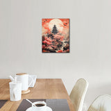 TUMOVO Pagoda Paint by Number Kits for Adults Beginners Pink Cherry Blossom Painting by Numbers Frameless DIY Oil Painting Kit Drawing Paintwork for Gift Home Wall Decor 16x20 Inch TUMOVO