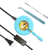 kimystam Electric Wax Seal Heater and Stamp Kit, 10 pcs Seal Heads, 24 Colors and 600 Pcs Beads, 10 envelopes, 12 Color Glitter, Smokeless Warmer, 2 pcs Metallic Pen (SimpleBox) kimystam