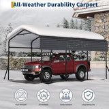 GAOMON Metal Carport, Carport with Reinforced Base and Galvanized Steel Roof, Heavy Duty Garage Car Shelter Shade, Outdoor Car Port Canopy for SUV, Truck, Boats, 10x15 FT GAOMON