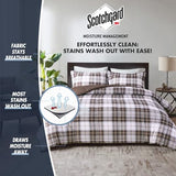 Madison Park Essentials Parkston Plaid Comforter, Matching Sham, 3M Scotchguard Stain Release Cover, Hypoallergenic All Season Bedding-Set, King/California King, Brown, 3 Piece Madison Park