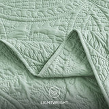 Love's cabin Twin Quilt Set Sage Bedspreads - Soft Bed Summer Lightweight Bedspread Comforter - Modern Style Coin Pattern Coverlet for All Season - 2 Pieces (1 Quilt, 1 Pillow Sham) Love's cabin