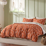 Bedsure Twin/Twin XL Comforter Set - Terracotta Bed Set, 2 Pieces Cute Floral Bedding, 1 Soft Reversible Botanical Flowers Comforter and 1 Pillow Sham Bedsure