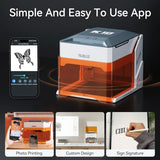 WAINLUXPRO K10 Laser Engraving Machine,0.01mm Accuracy 3000mwLaser Engraver, 80 * 80 Engraving Area,WiFi Connection,DIY Tools for Wood, Leather, Laser Class1,Offline Engraving,Grabadora Láser WAINLUXPRO