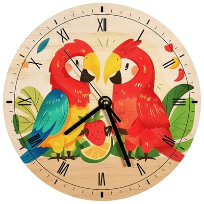 US Stock 20pcs Wooden Wall Clock 11.8 inch Sublimation Round Wall Clock Blanks Wood Clocks for Living Room DIY Sublimation Heat Press Printing