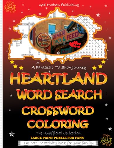 HEARTLAND WORD SEARCH, CROSSWORD AND COLORING: Unofficial Collection - Fantastic TV Show Journey - Large Print Television Word Puzzle Book - Fun ... - Ideal Gift for Friends, Family, Loved Ones WoodArtSupply