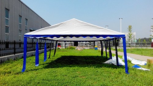 AMERICAN PHOENIX Party Tent 16x26 ft Heavy Duty Canopy Shelter Gazebo for Wedding Event Fair with Roof with Sidewalls and Windows White and Blue Event Tents AMERICAN PHOENIX
