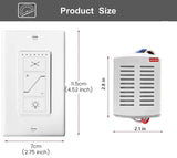 53T Universal Ceiling Fan and Light Wall Remote Control Kit, Small Size Receiver 3 Speed Light Dimmer 4-Dip Wall Switch Control Compatible with Hampton Bay Harbor Breeze Hunter 53T