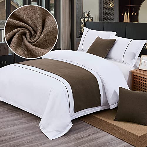 GZQIAWY Bedspreads Bed Runner Throw Bedding Single Queen King Bed Cover Towel Home Hotel Decorations Bed Towel Scarf Brown 19.7 x 82.7 inches (Bed Scarf Only) GZQIAWY