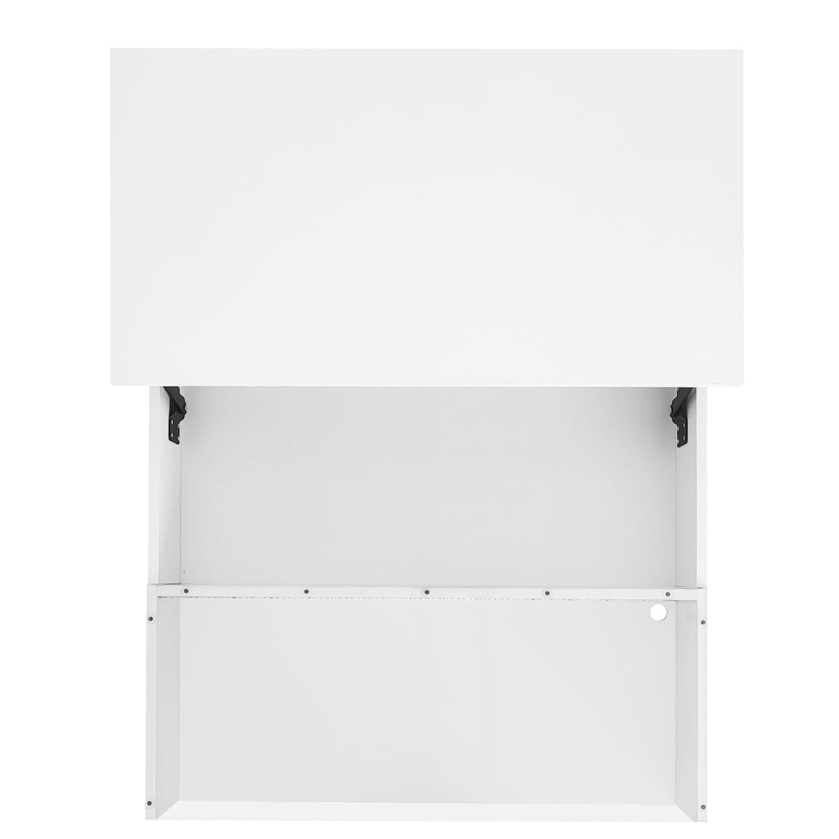 Lift-Top Coffee Table with 2 Drawers, LED Lights Square Coffee Table with Glass Top and High-Gloss Finish, Hidden Space for Living Room, Party, Office, Reception (White-@R) Tdewlye