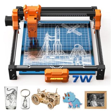 ACMER Laser Engraver Machine, Upgrade S2 7000mW Laser Cutter, 0.01mm Precision, 300×300mm Engraving Area, 10000mm/min Speed, for Wood, Metal, Acrylic, Leather, DIY & Education ACMER