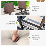 Sophia & William 9 Pieces Patio Dining Set for 6-8 People, Expandable Rectangular Metal Outdoor Table and Rattan Chairs with Cushions, All Weather Patio Table and Chairs Set Sophia & William