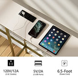 Masupu 70.9 Inch Console Table with Power Outlet，Modern Narrow Long Sofa Table Behind Couch,Skinny Entry Table with Gold Metal Frame for Entryway,Living Room, Hallway,Classic White Masupu
