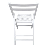HomVent Set of 4 Slatted Wood Folding Chair, Fully Assembled Folding Chair Set Folding Event Chairs Wedding Chair Wooden Slatted Seat for Dining Room Kitchen Balcony Wedding Occasion Events (White) HomVent