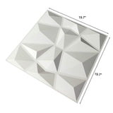 Art3d Textures 3D Wall Panels White Diamond Design Pack of 12 Tiles 32 Sq Ft (PVC) Art3d