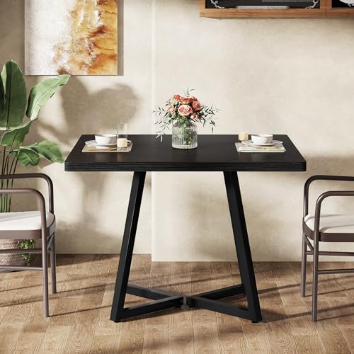 Tribesigns 31.5" Square Conference Table, Small Wooden Meeting Table for 2-4 People, Compact Office Table for Small Spaces, Seminar Room Tribesigns