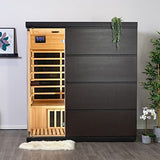 Blue Wave BSA7008 Sirona 3-Person Hemlock Infrared 8 Carbon Heaters Infared Sauna, Espresso Blue Wave