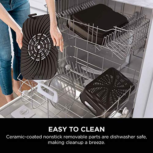 Ninja Indoor Grill, Foodi Smart XL 6-in-1 Indoor Grill with Air Fry, Roast, Bake, Broil & Dehydrate, Smart Thermometer, Black/Silver, FG551 Ninja