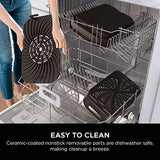 Ninja Indoor Grill, Foodi Smart XL 6-in-1 Indoor Grill with Air Fry, Roast, Bake, Broil & Dehydrate, Smart Thermometer, Black/Silver, FG551 Ninja