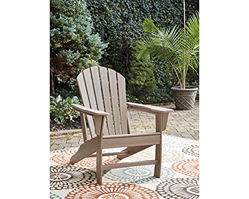 Signature Design by Ashley Sundown Treasure Outdoor Patio HDPE Adirondack Chair, Light Brown Signature Design by Ashley