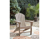 Signature Design by Ashley Sundown Treasure Outdoor Patio HDPE Adirondack Chair, Light Brown Signature Design by Ashley