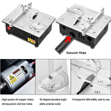 Precision Mini Electric Table Saw, DIY Hobby Handmade Woodworking Bench Cutting Machine Adjustable Cut Depth Small Desktop Saw for Miniature Wood Craft Billowvolve