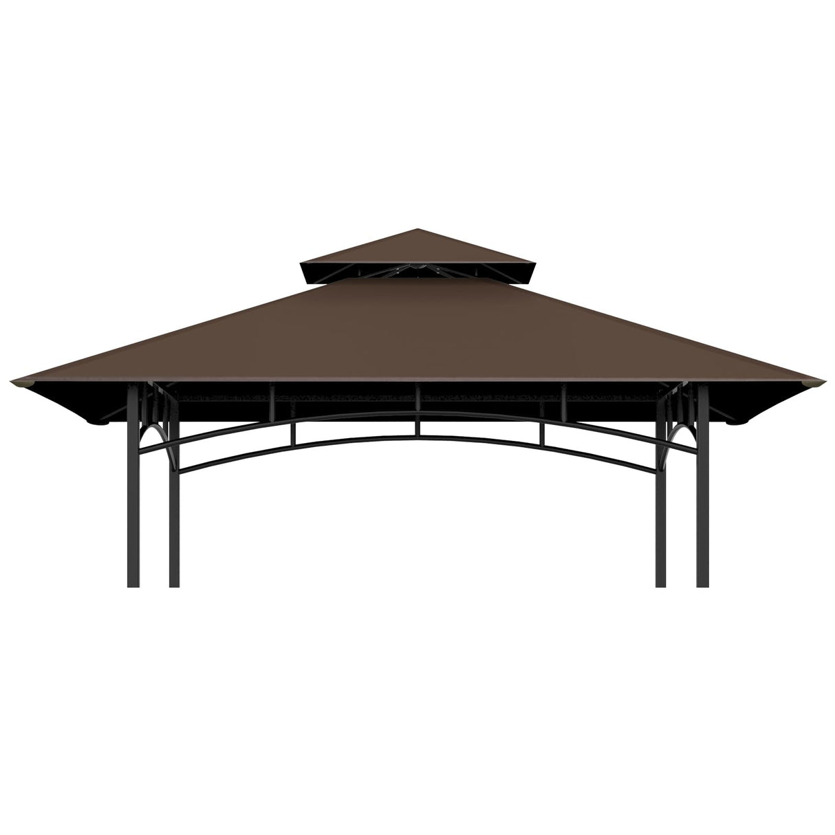 COVBOARD Grill Gazebo Replacement Top, 5 * 8 Outdoor BBQ Top Cover, Double Layer BBQ Gazebo Top Canopy for Model #L-GG001PST-F(Brown) COVBOARD