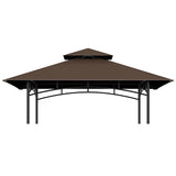 COVBOARD Grill Gazebo Replacement Top, 5 * 8 Outdoor BBQ Top Cover, Double Layer BBQ Gazebo Top Canopy for Model #L-GG001PST-F(Brown) COVBOARD