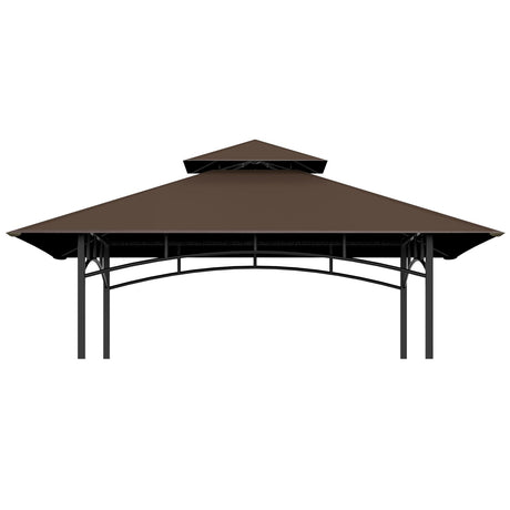 COVBOARD Grill Gazebo Replacement Top, 5 * 8 Outdoor BBQ Top Cover, Double Layer BBQ Gazebo Top Canopy for Model #L-GG001PST-F(Brown) COVBOARD