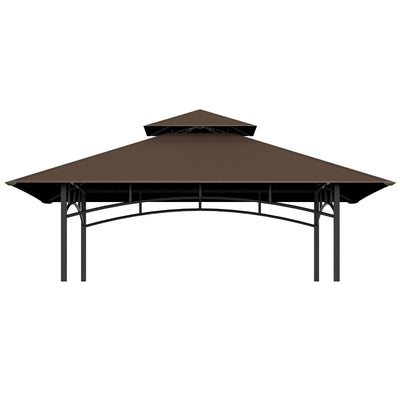 COVBOARD Grill Gazebo Replacement Top, 5 * 8 Outdoor BBQ Top Cover, Double Layer BBQ Gazebo Top Canopy for Model #L-GG001PST-F(Brown)