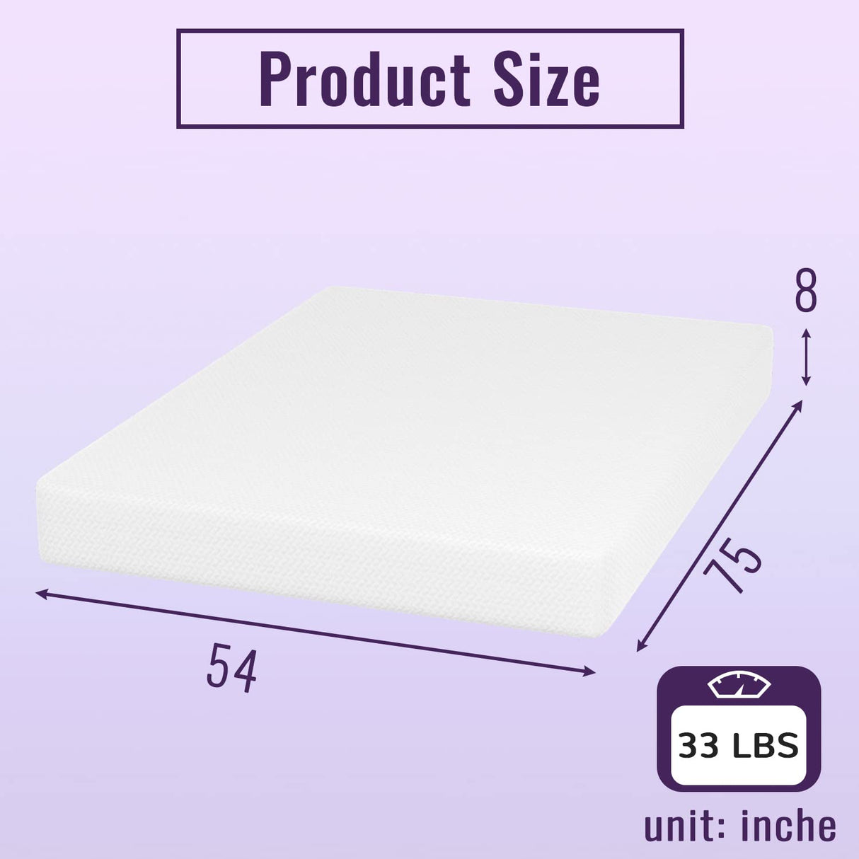 PayLessHere 8 Inch Full Memory Foam Mattress Cooling Gel Bamboo Charcoal Infused Mattress CertiPUR-US Certified Breathable Bed Mattress Pressure Relief,Fiberglass Free,White Full PayLessHere