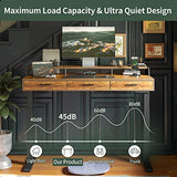 FEZIBO Electric Standing Desk with Drawers, 55x26 Inch Standing Desk Adjustable Height, Stand Up Desk with Monitor Shelf, Sit Stand Home Office Desk, Rustic Brown FEZIBO