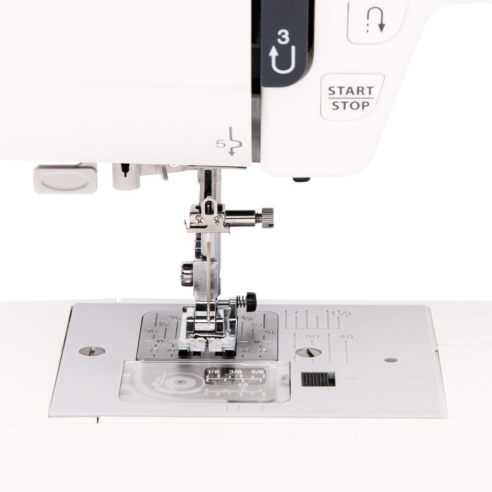 Janome JW8100 Fully-Featured Computerized Sewing Machine with 100 Stitches, 7 Buttonholes, Hard Cover, Extension Table and 22 Accessories Janome