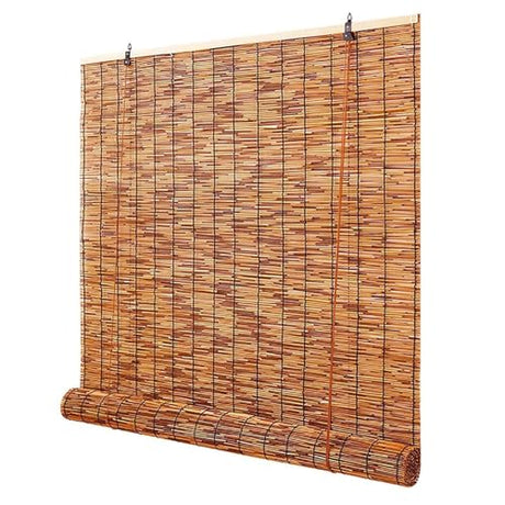 Bamboo Roman Window Blinds Sun Shades, UV Resistant Outdoor Home Roller Shades, Patio Blinds Roll Up Waterproof Curtains Privacy Partition With Lifter, Cordless 31x72in 40x48in 50x83in ( Size : 76"W x WoodArtSupply