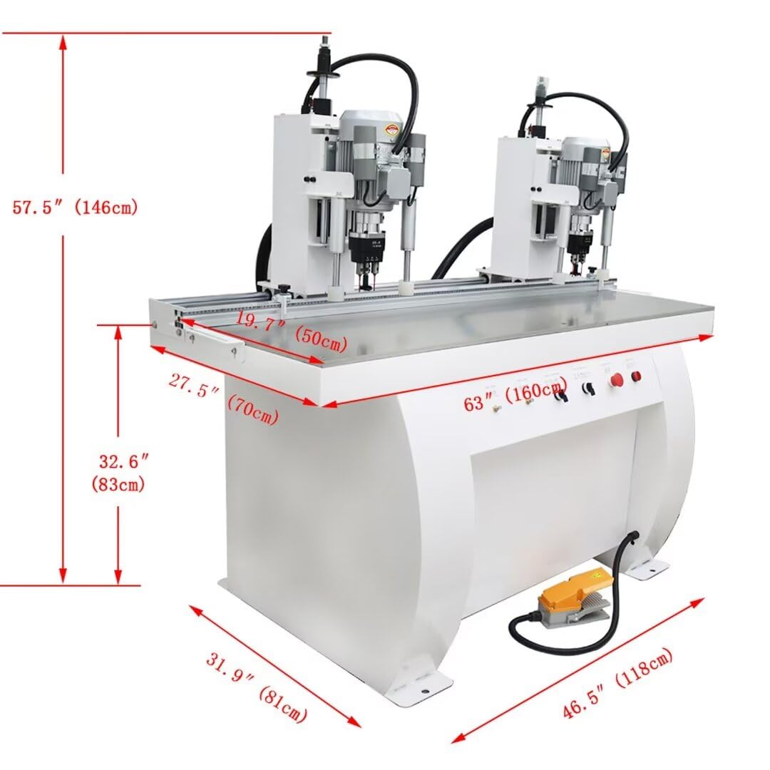 HayWHNKN Hinge Boring Machine Pneumatic Drill Press Machine Woodworking Hinge Drilling Machine Double Station 110V 1.5kw Woodworking Hole Drilling Puncher Equipment - WoodArtSupply