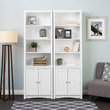 Prepac Tall Bookcase with 2 Shaker Doors, 14.5"D x 26.25"W x 80"H, White Prepac