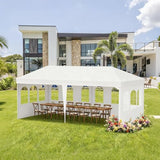 10' x 20' White Gazebo Canopy Tent Featuring 4 Removable Sidewalls, Outdoor Shade Shelter with Transparent Windows, Ideal for Parties, Backyard, Birthdays, Events, Gatherings, Patio, Birthday Usnipoya