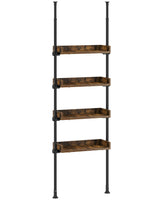 ALLZONE 4-Tier Adjustable Over-The-Toilet Storage Organizer in Rustic Brown for Small Bathrooms ALLZONE