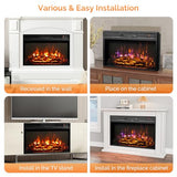 ROVSUN 26" Electric Fireplace Inserts with APP & Remote Control, 1400W Recessed Stove Heater with 8H Timer, 6 Flame Colors, 5 Brightness for Indoor Use, ETL ROVSUN