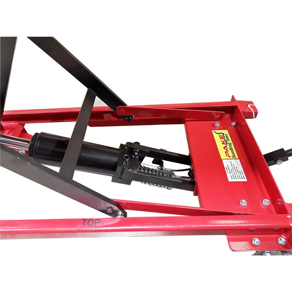 Premium Scissor Lift Table Cart, 500 lb. Cap, 27.75" L x 17.75" W, 8.25" - 28.5" H, Pake Handling Tools (Premium 500lbs Lift Cart) Pake Handling Tools
