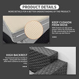 Patio Wicker Furniture Set 6 Pieces Outdoor PE Rattan Conversation Couch Sectional Chair Sofa Set with Grey Cushion Rattaner