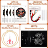 Crowye 5 Sets Mushroom Embroidery Kit Cross Stitch Kits for Beginners Cross Stitching Set for Adult DIY Stamped Starter Needlepoint with Thread Needle for Craft Lover